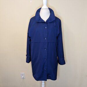 VINTAGE London Fog removable plaid liner blue trench coat women size 16 reg.